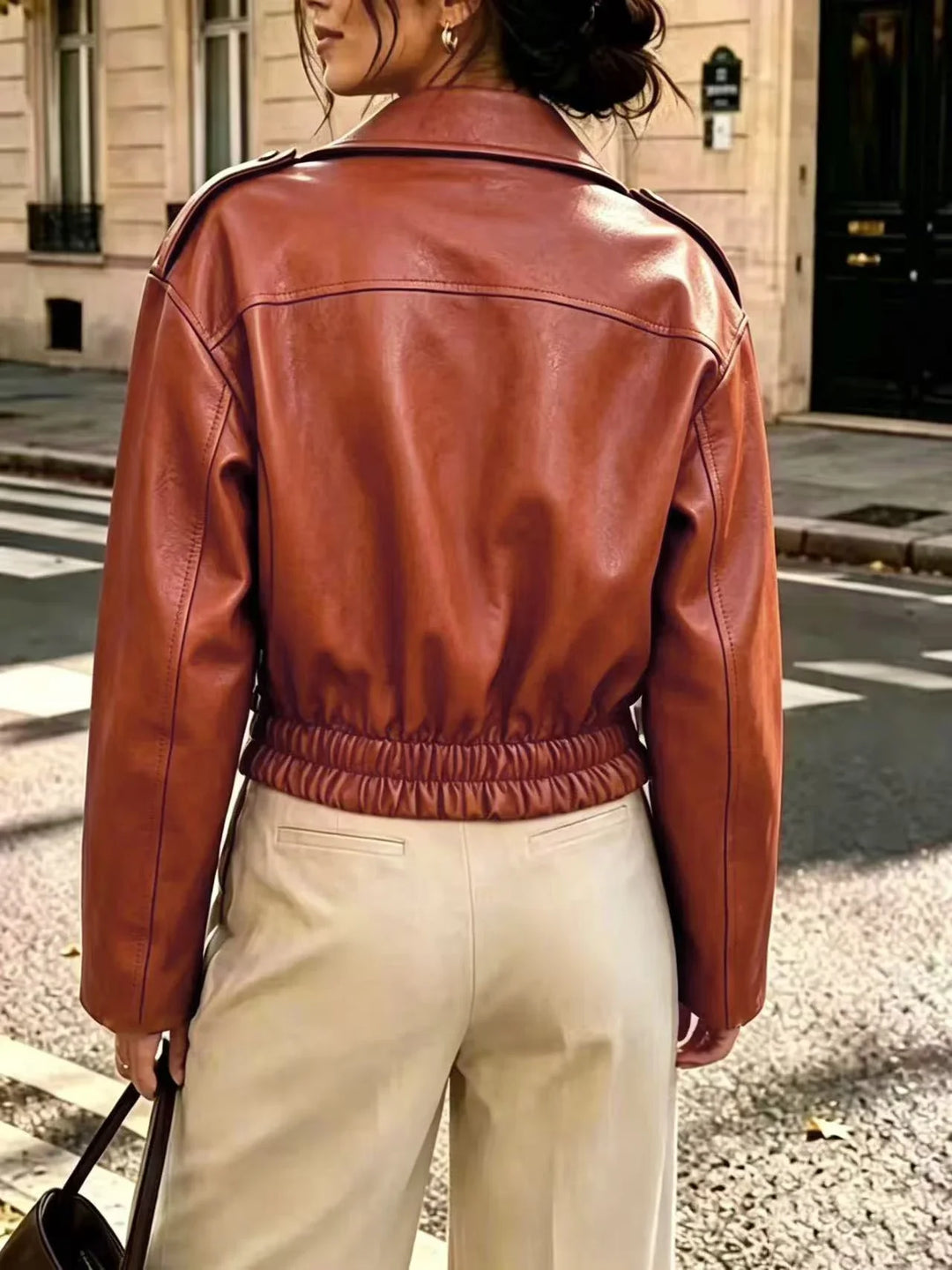 Estelle Cropped Moto Jacket