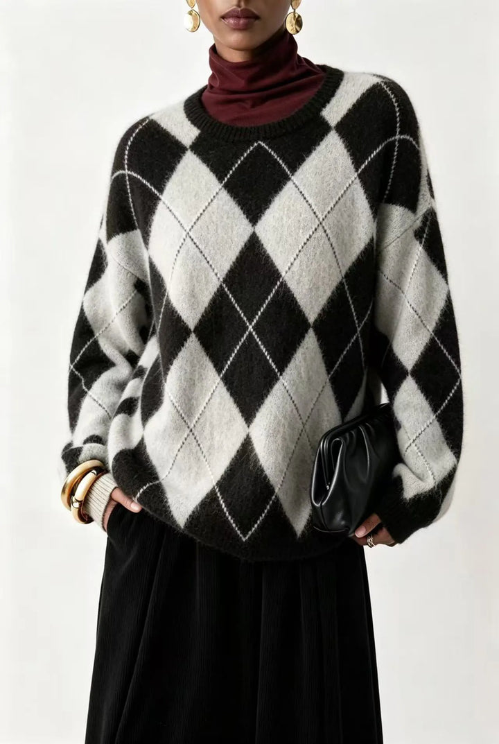 Harlow Argyle Crew Sweater