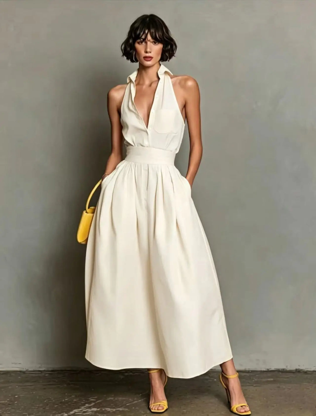 Carolina Collar Shirt Midi Dress