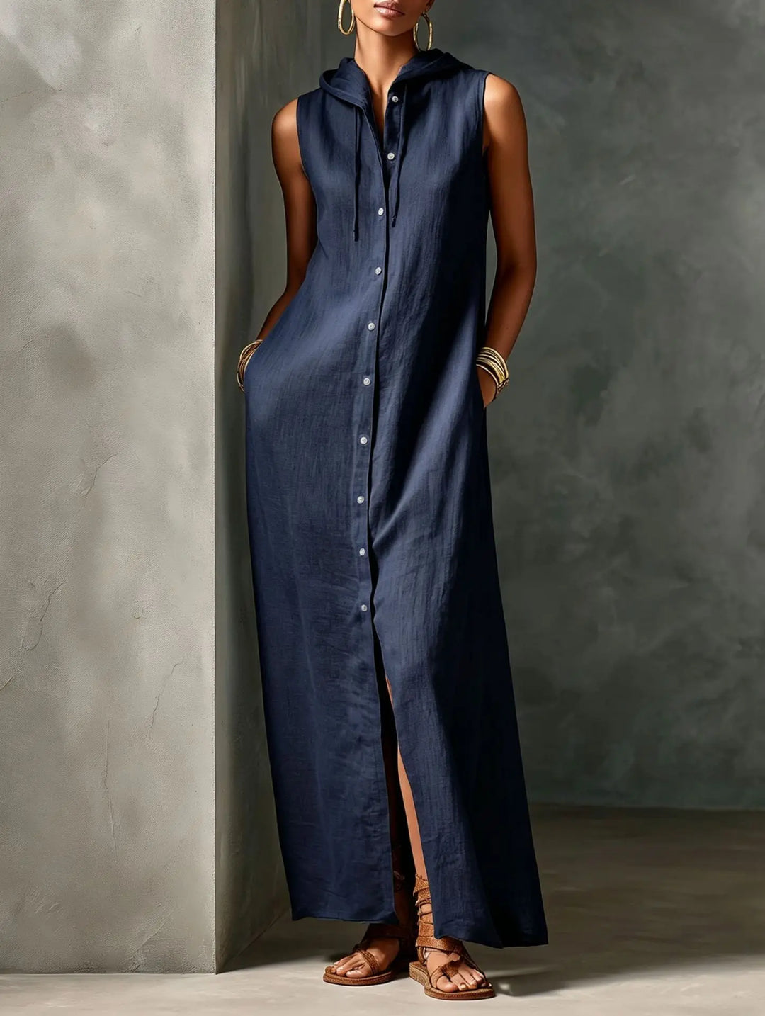 Athena Hooded Relaxed Maxi Dress