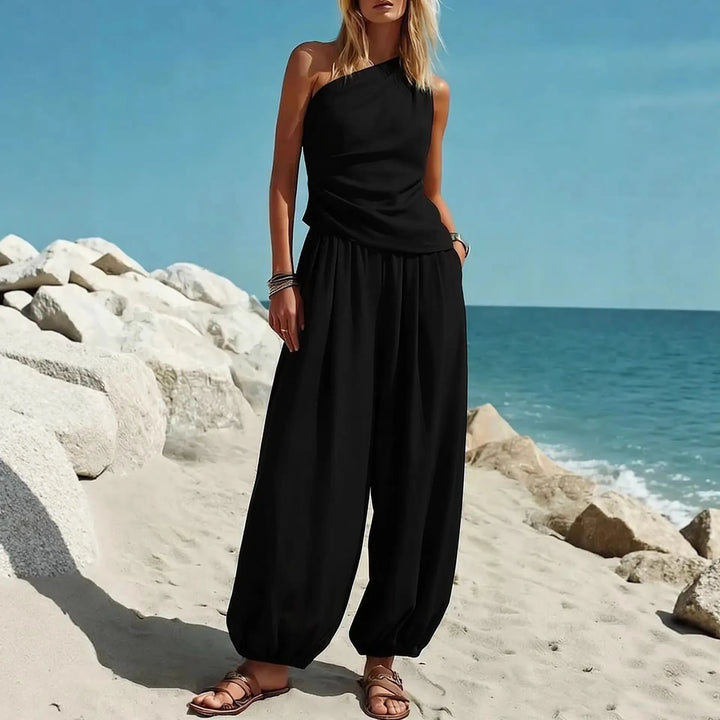 Mireya One Shoulder Trouser Set