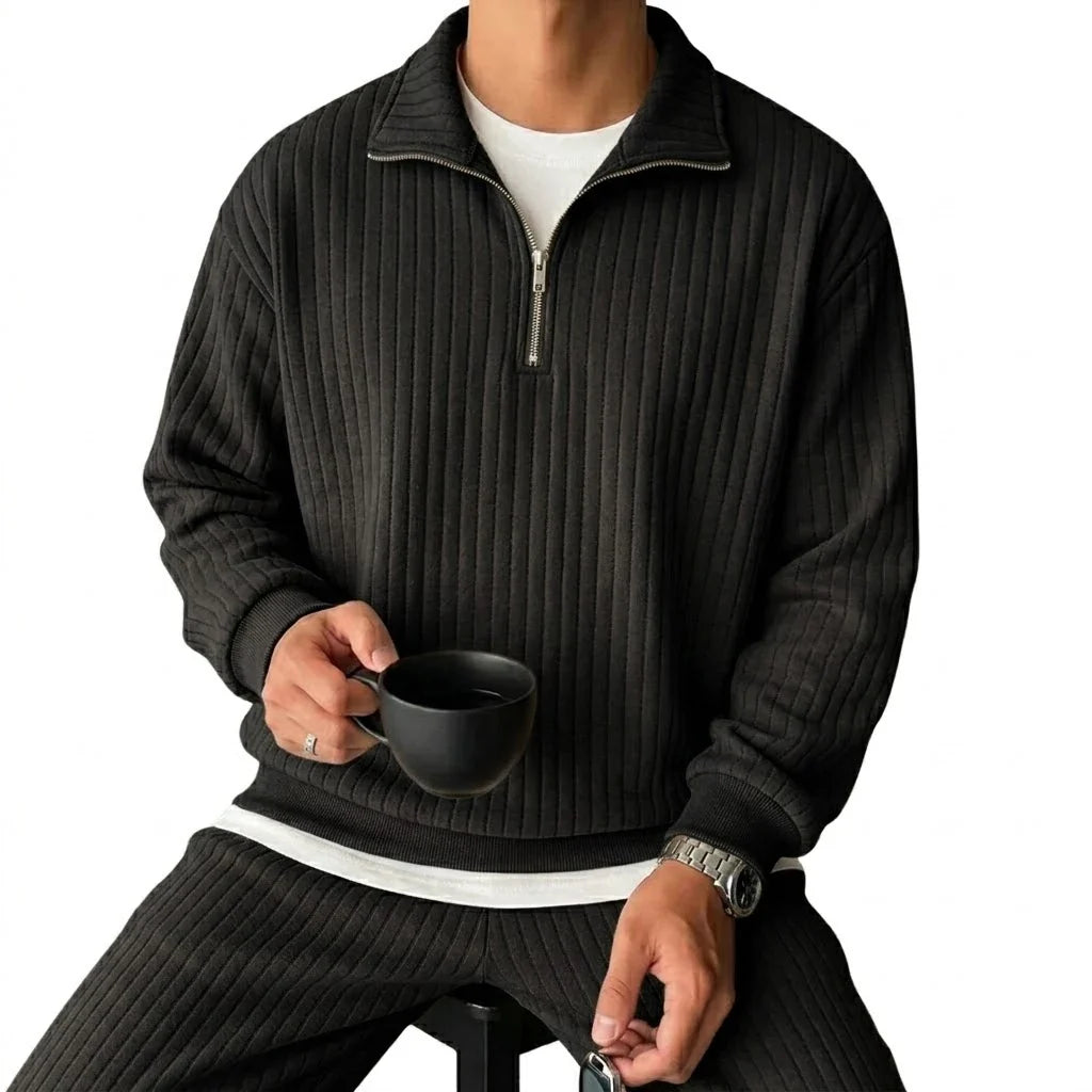 Griffin Ribbed Half Zip Pullover
