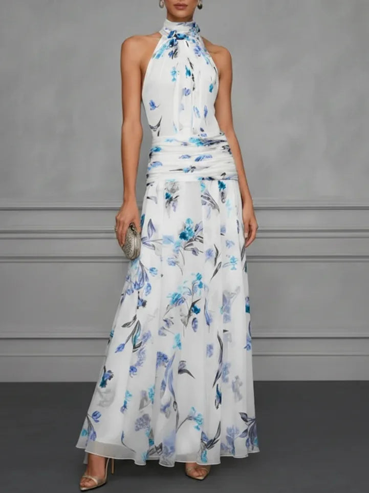 Jasmine Floral Halter Wedding Guest Dress