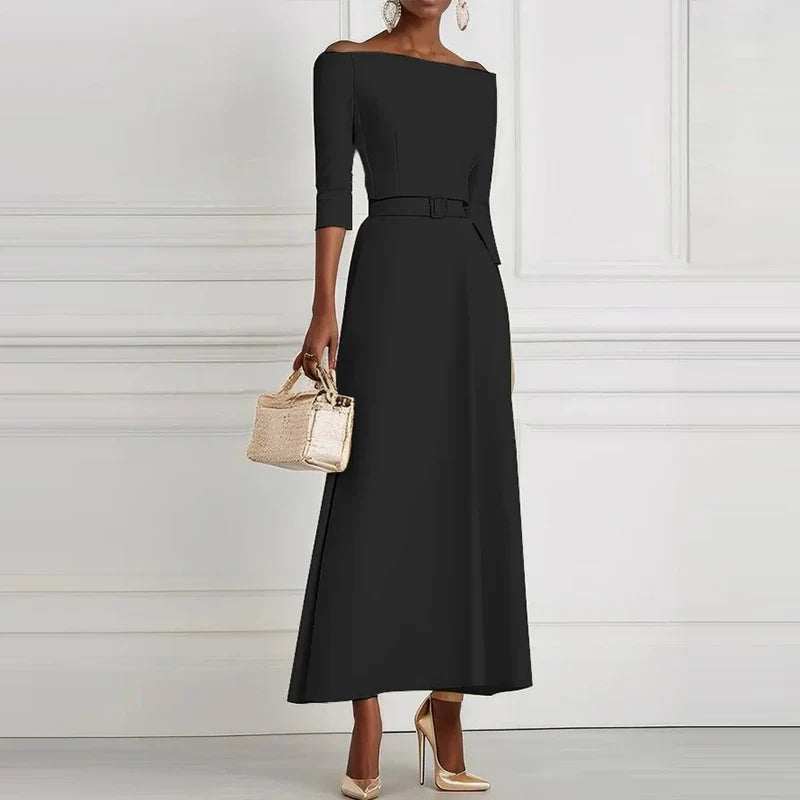 Viviana Elegant Long Sleeve Maxi Dress