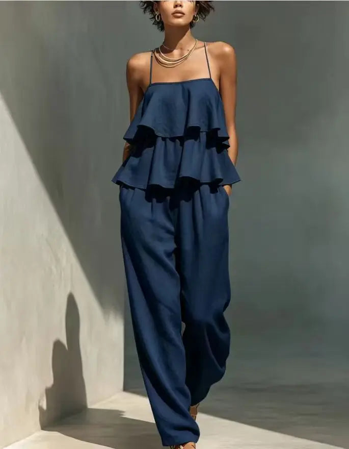 Vivienne Elegant Ruffle Matching Set