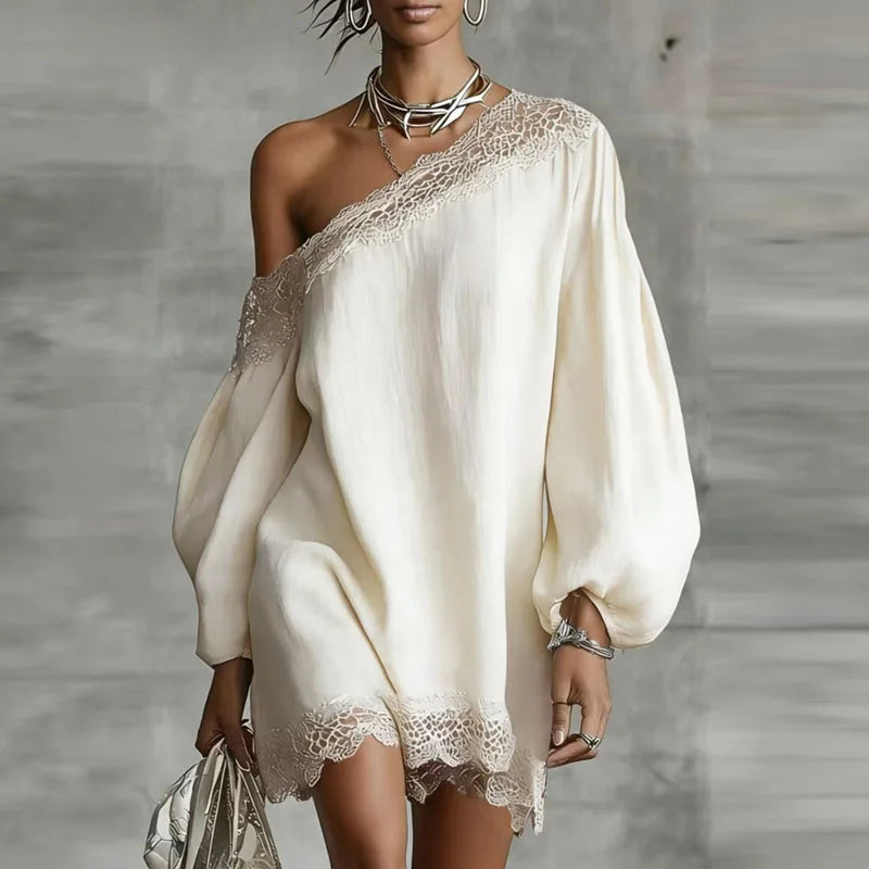 Merelle One Shoulder Boho Mini Dress