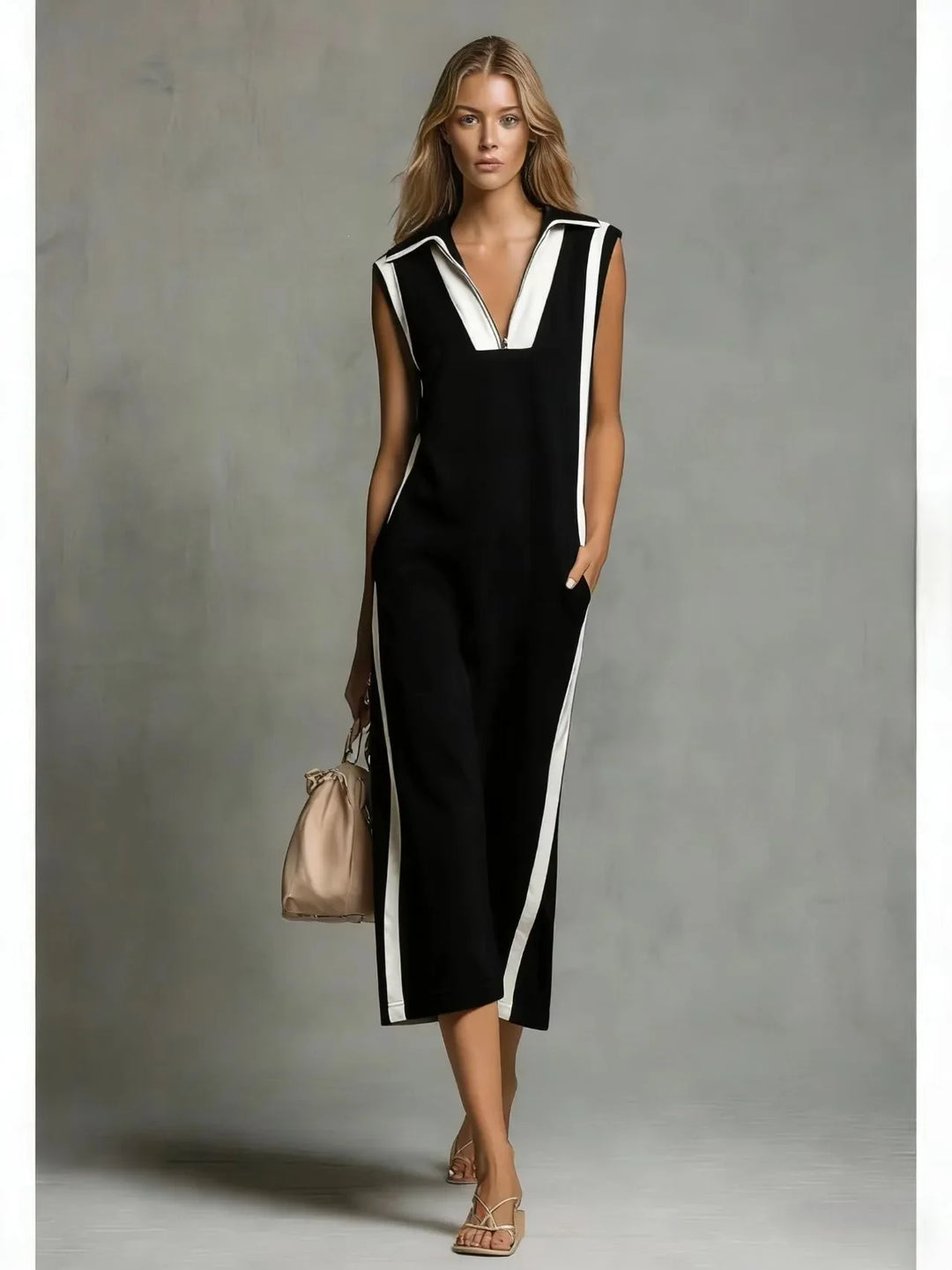 Isella Relaxed Fit Sleeveless Midi Shirt Dress