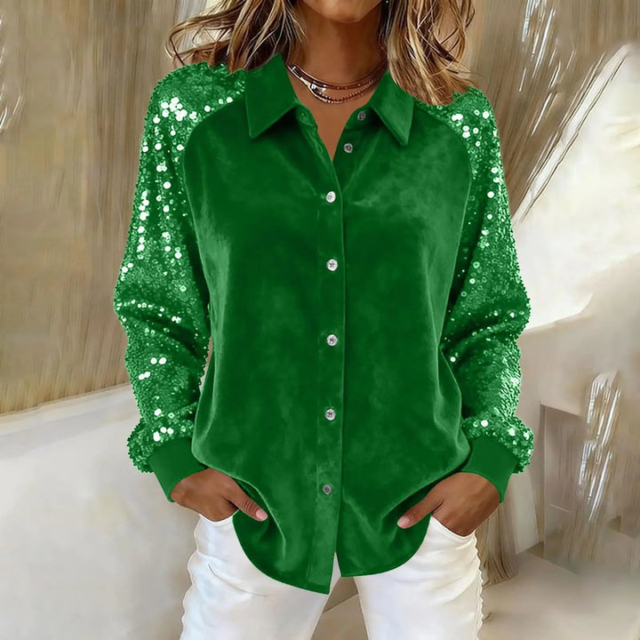 Simone Sequin Sleeve Blouse