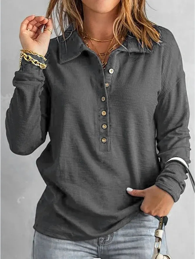 Marigold Button Front Henley