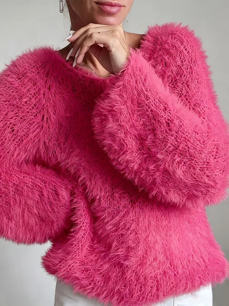 Wilhelmina Fuzzy Knit Sweater