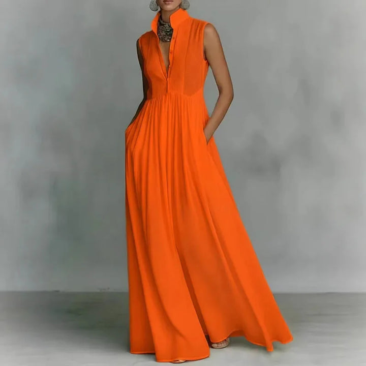 Shakira Sleeveless Ruched Maxi Dress
