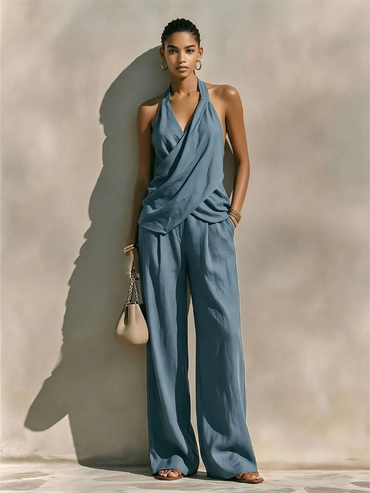 Leah Draped Halter Jumpsuit