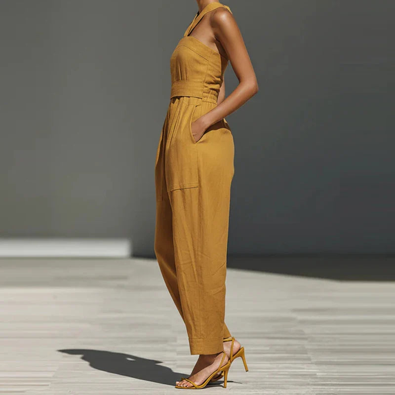 Adelais Draped Halter Jumpsuit