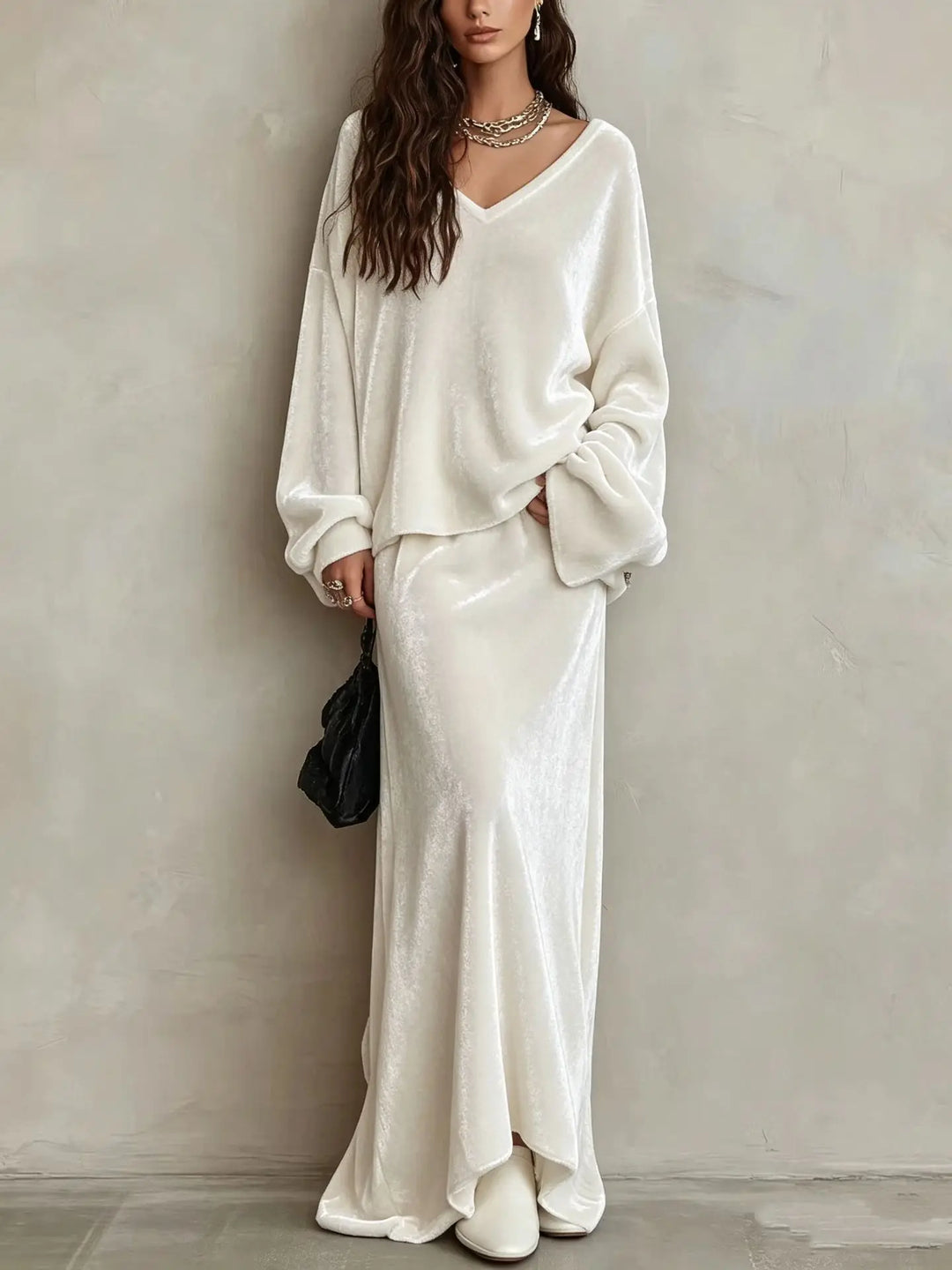 Alisande Mermaid Hem Skirt Set