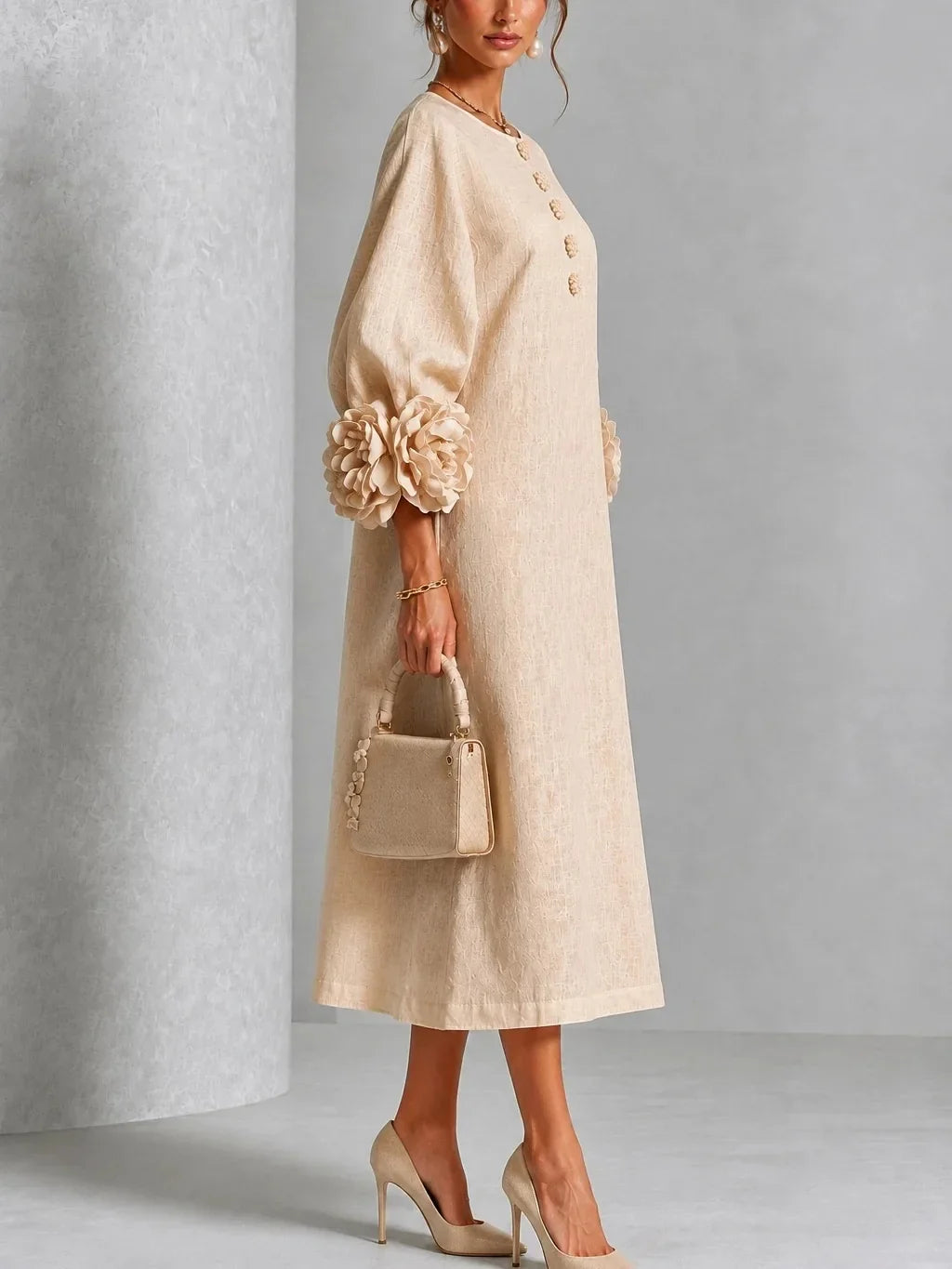 Camila Lantern Sleeve Midi Dress