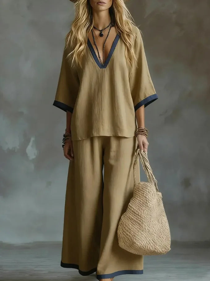 Leslie Breathable Wide Leg Pant Set