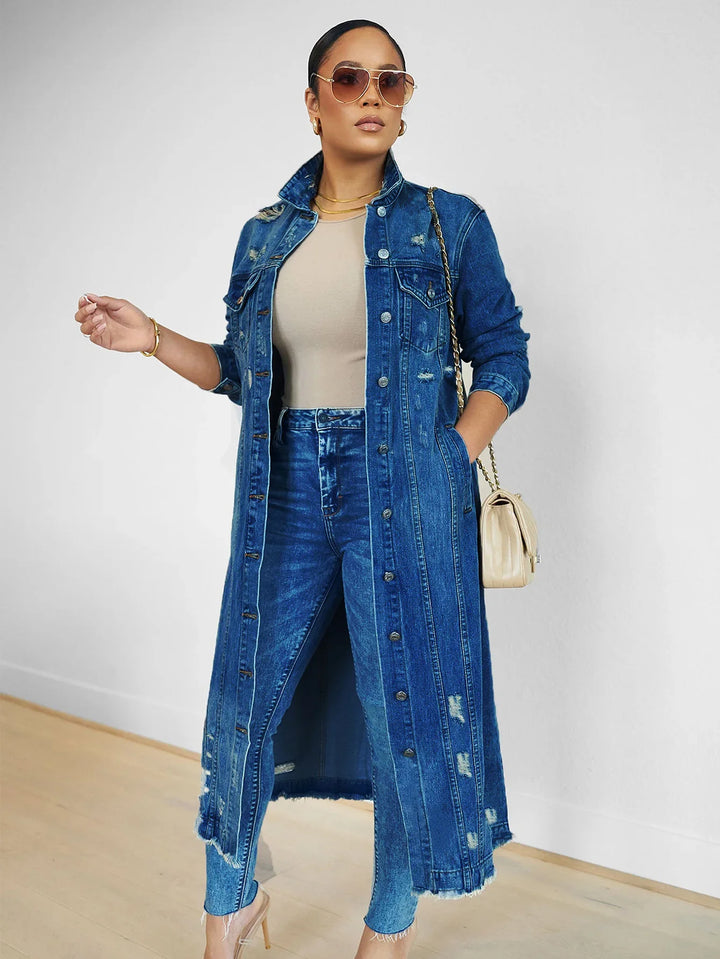 Halcyon Distressed Denim Trench