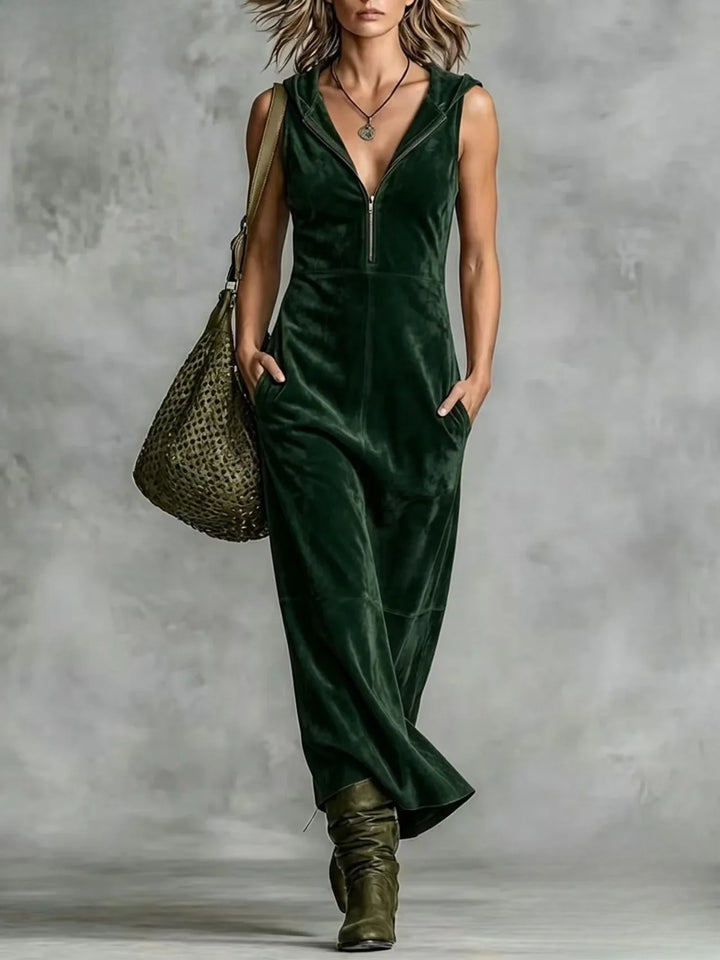 Elena Zip Front Pocket Maxi Dress