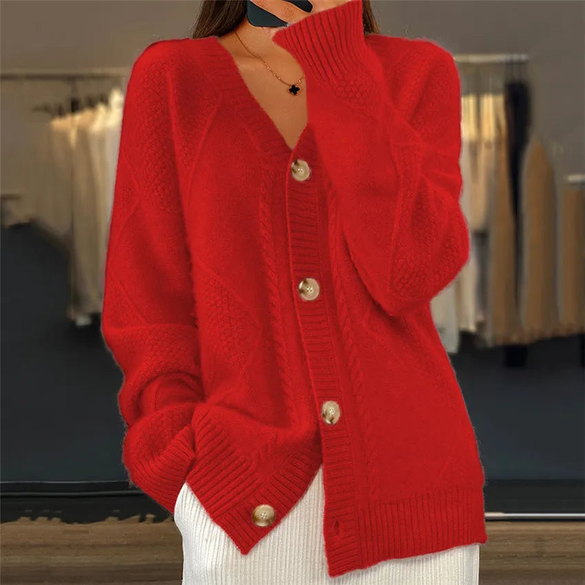 Jolie Cable Knit Button Cardigan