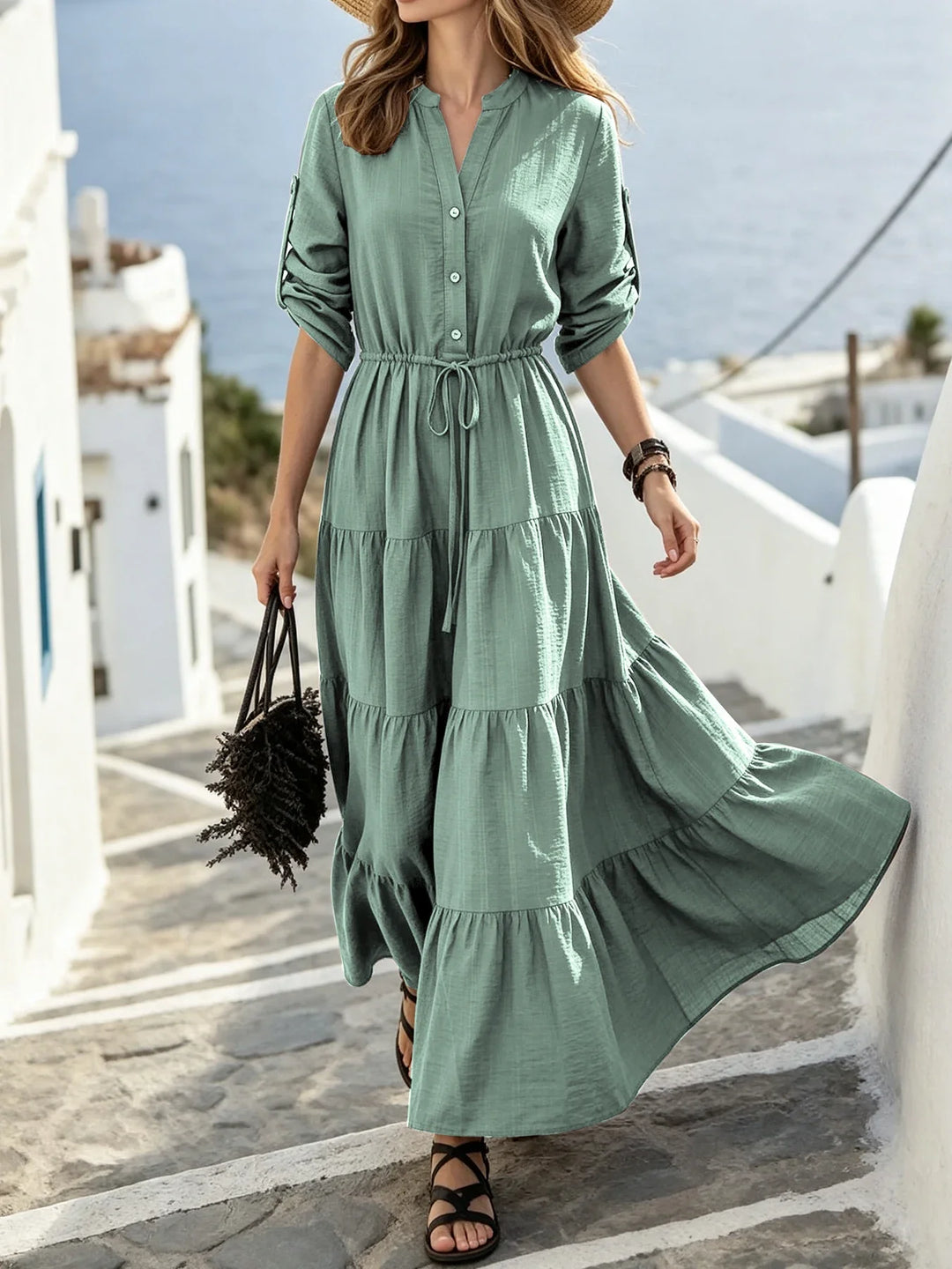 Harmony Tiered Shirt Maxi Dress
