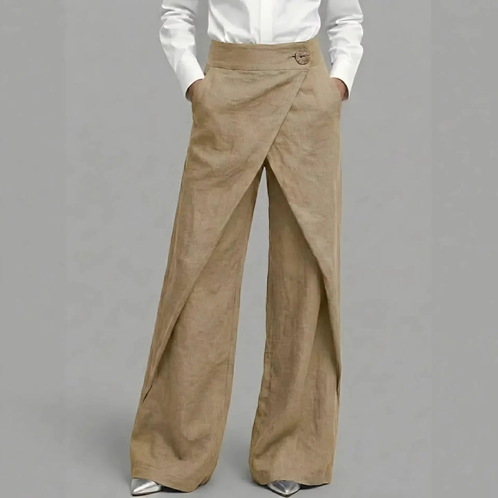 Abegail Wrap Linen Wide Leg Pants