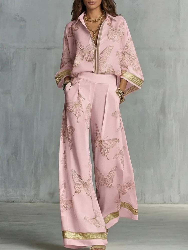 Grace Butterfly Print Lounge Set