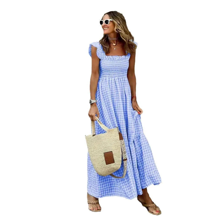 Magnolia Retro Plaid Sleeveless Long Dress