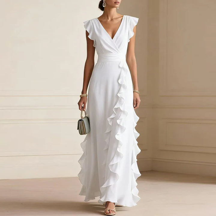 Patricia Ruffle Trim Maxi Dress