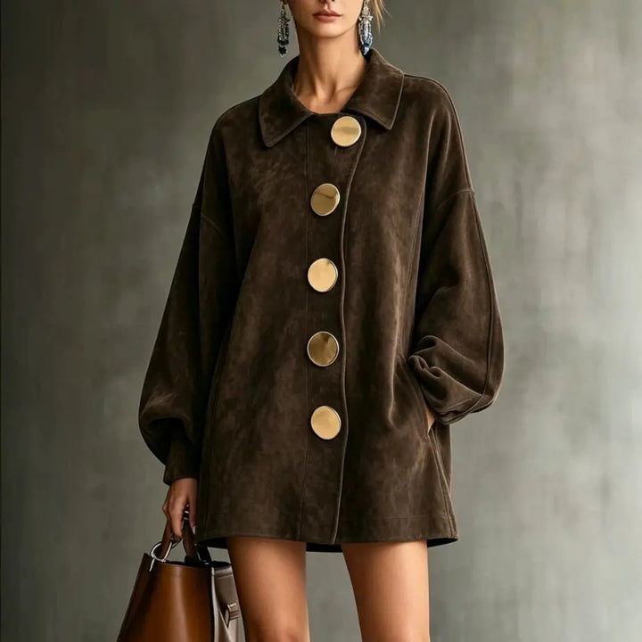Hazel Button Front Suede Jacket
