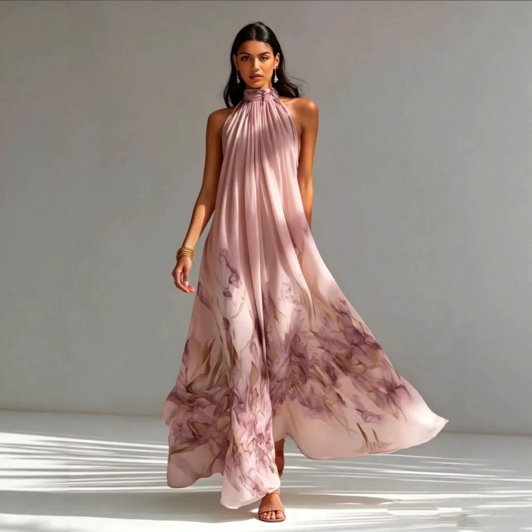 Fiona Printed Halter Maxi Dress