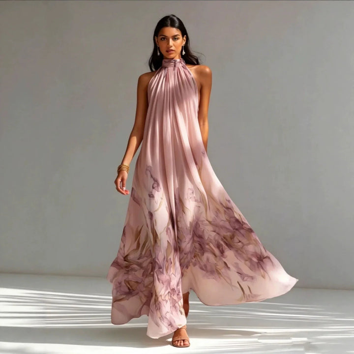 Fiona Printed Halter Maxi Dress