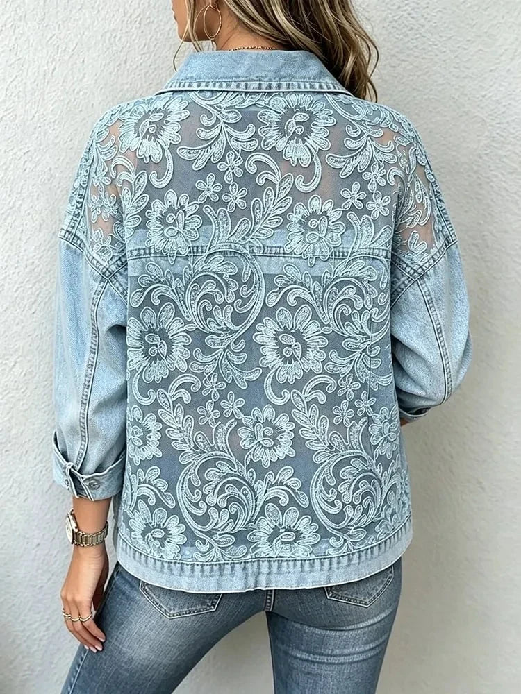 Aubri Lace Denim Jacket