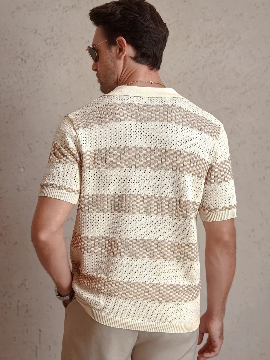 Tom Striped Knit Polo Shirt