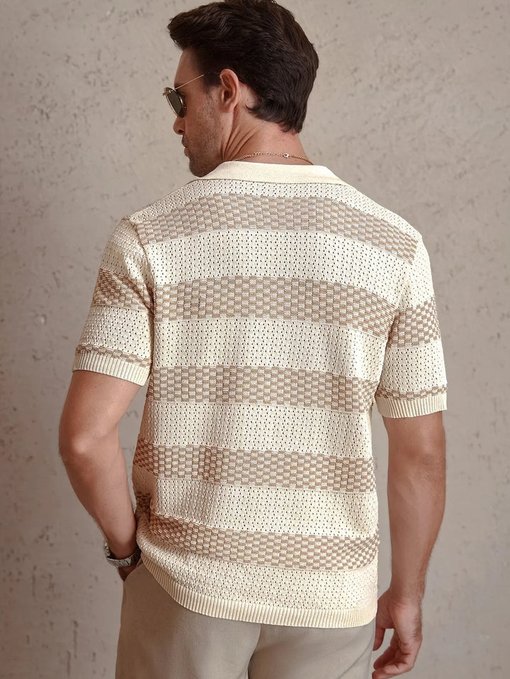 Tom Striped Knit Polo Shirt