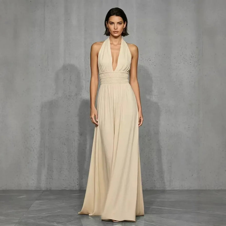 Maisy Elegant Halter Maxi Dress
