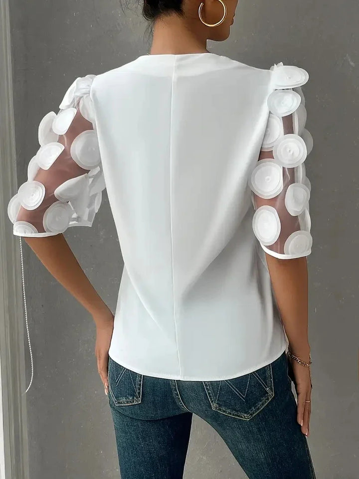 Daisy Sheer Puff Sleeve Blouse