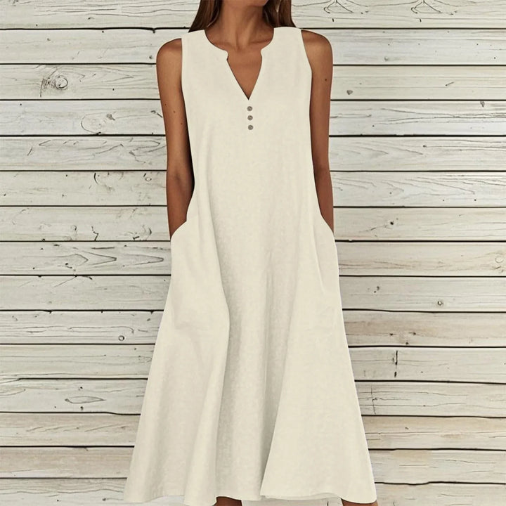 Violet Effortless V Neck Midi Dress