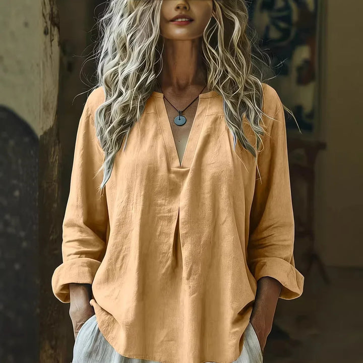 Grace Relaxed V Neck Blouse