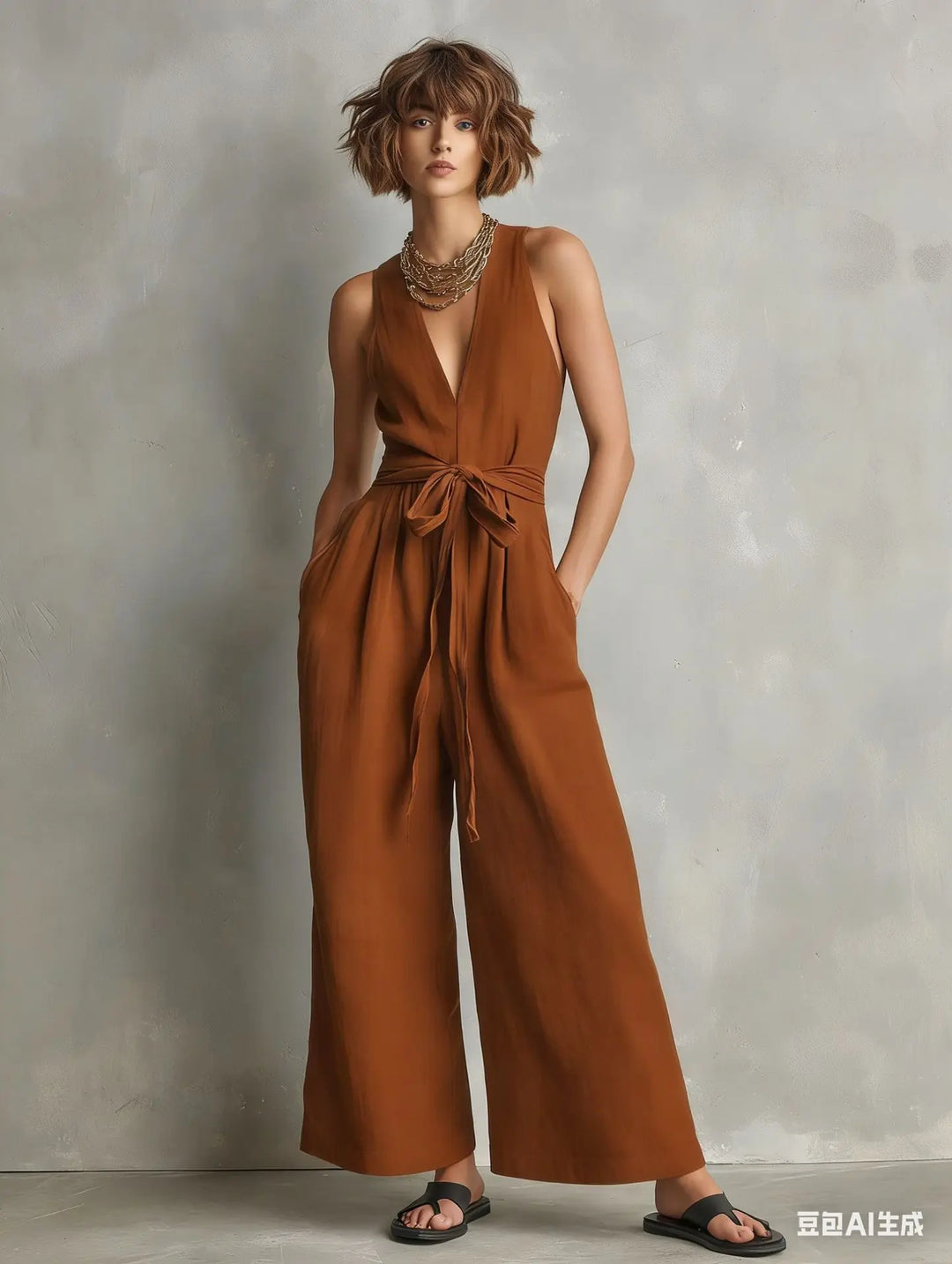 Catarina Relaxed V Neck Jumpsuit