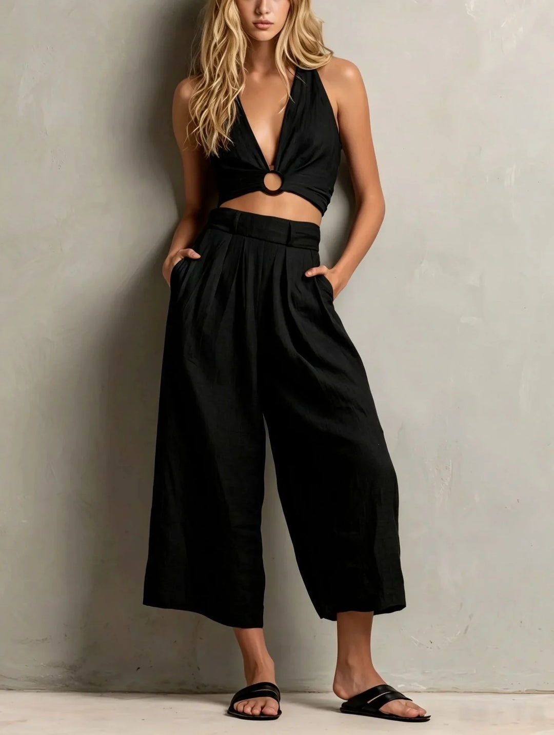 Catalina Pleated Wide Leg Set