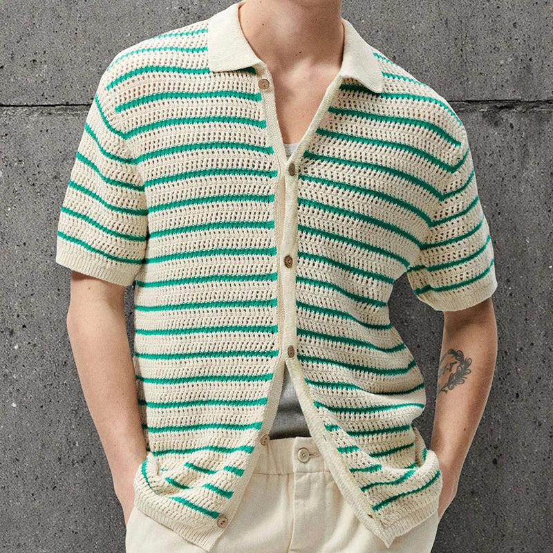 Mason Striped Knit Polo