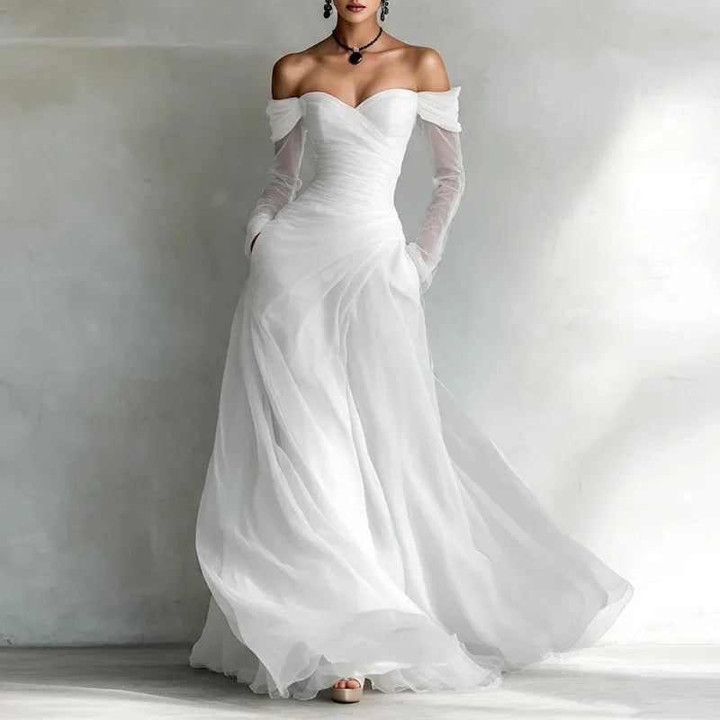 Sierra Off Shoulder Wedding Guest Dress