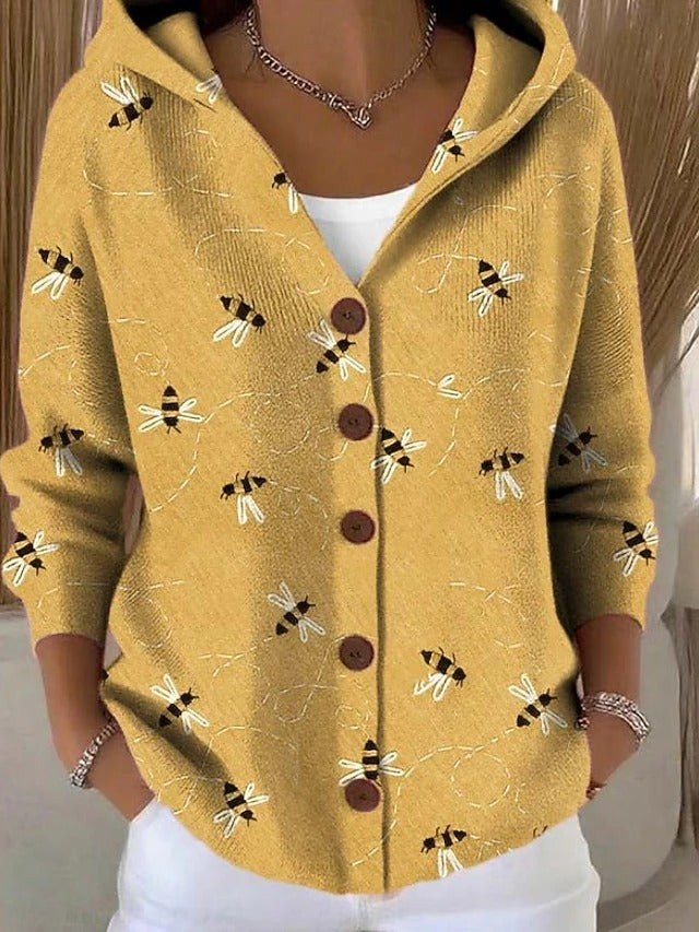 Odette Hooded Button Cardigan