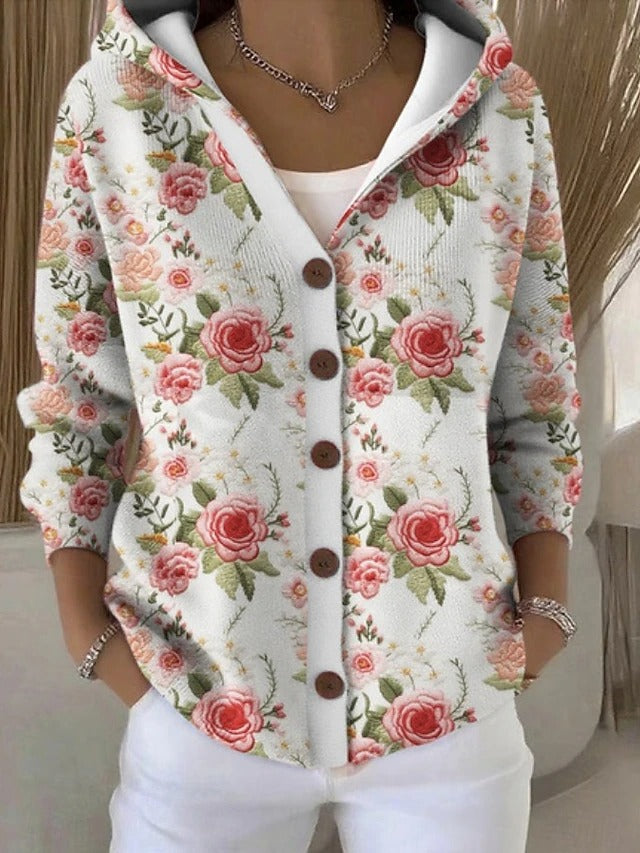 Odette Hooded Button Cardigan