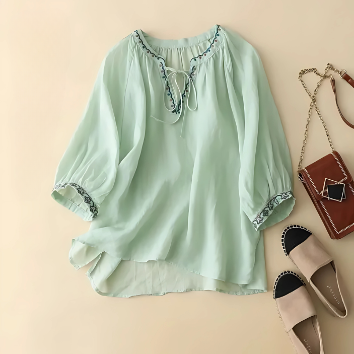 Amanda Cotton Embroidery Summer Top