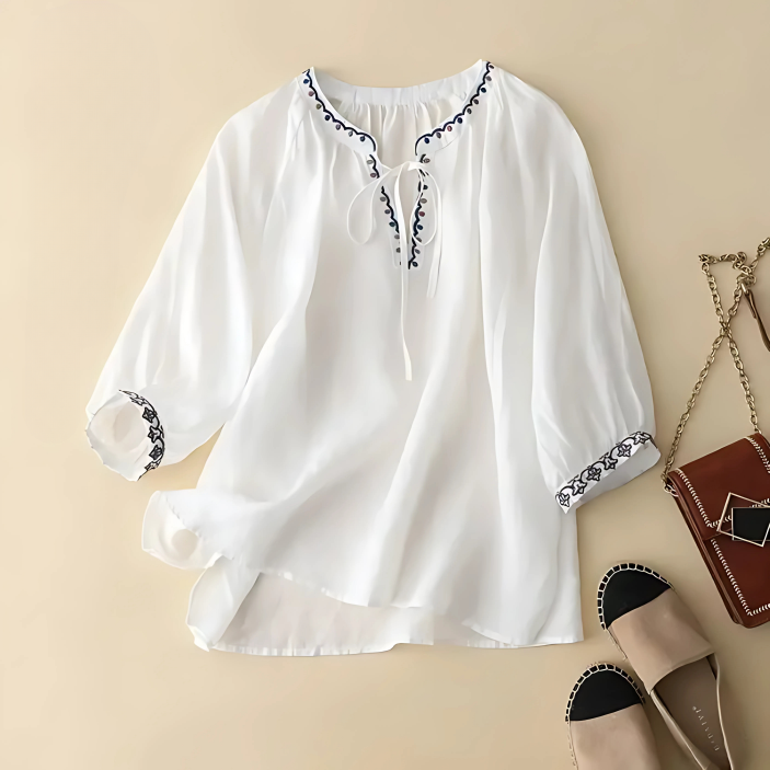Amanda Cotton Embroidery Summer Top