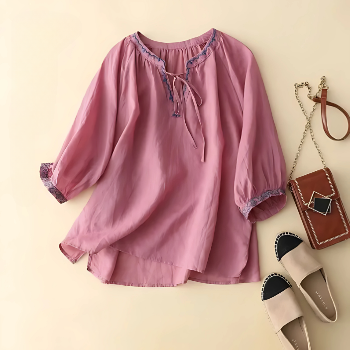 Amanda Cotton Embroidery Summer Top