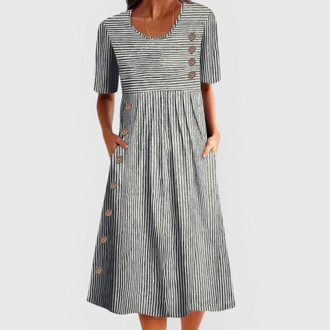 Ismara Striped Midi Dress