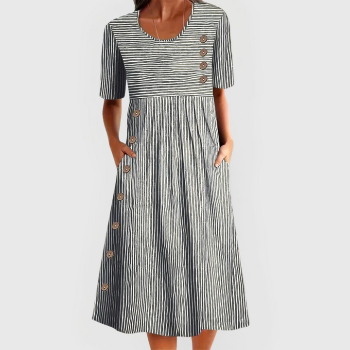 Ismara Striped Midi Dress