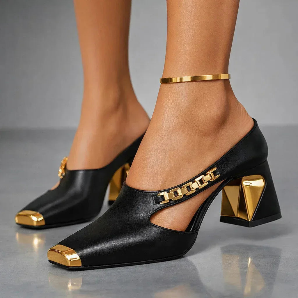 Verena Metallic Toe Mule